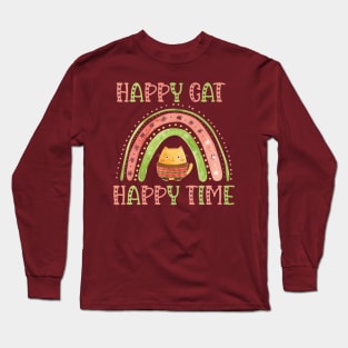 Happy cat happy time Long Sleeve T-Shirt